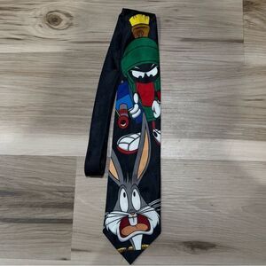 Vintage Marvin The Martian Looney Tunes 90s Bugs Bunny Funny Cartoon Neck Tie